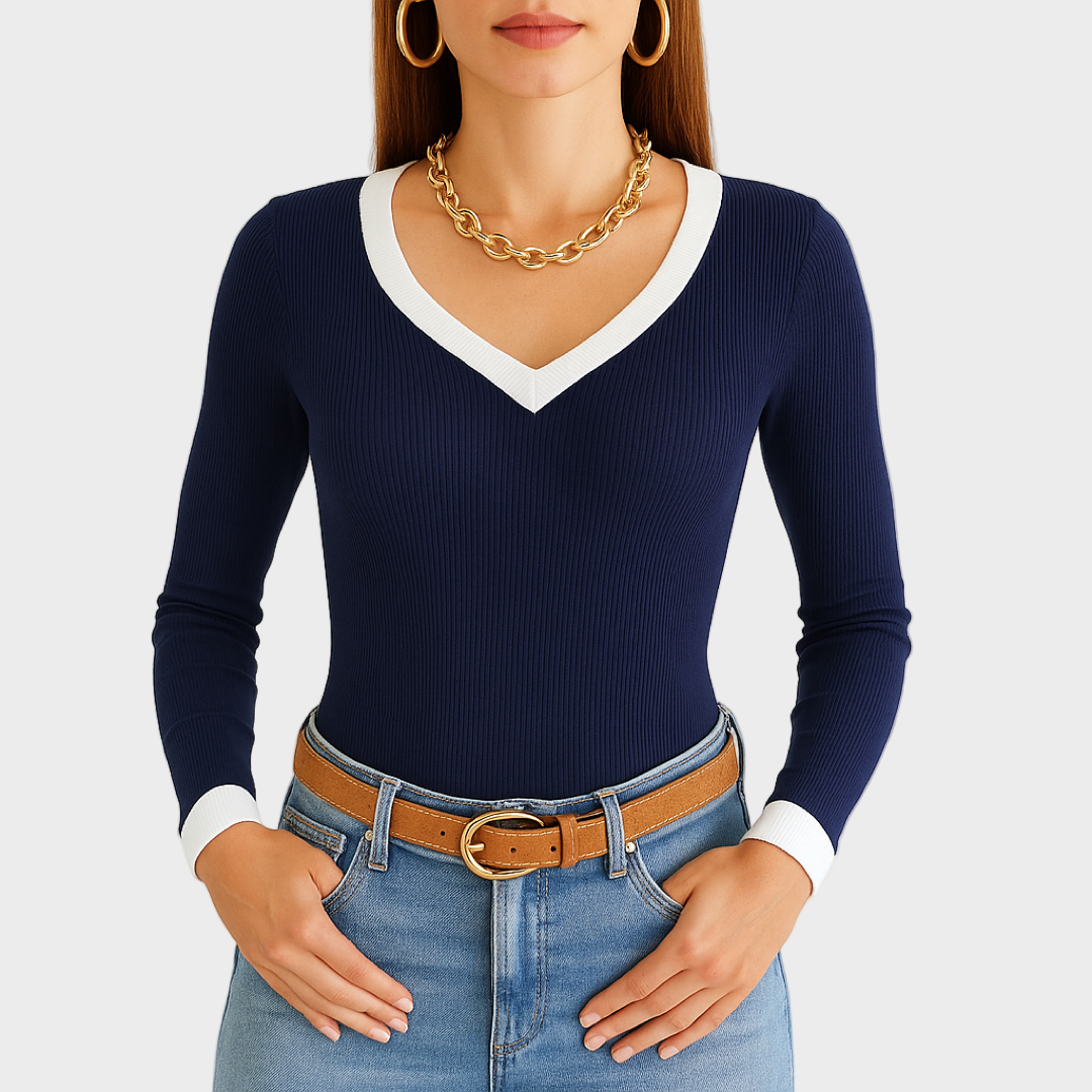 Sonja – Elegantni Rebrasti Pulover