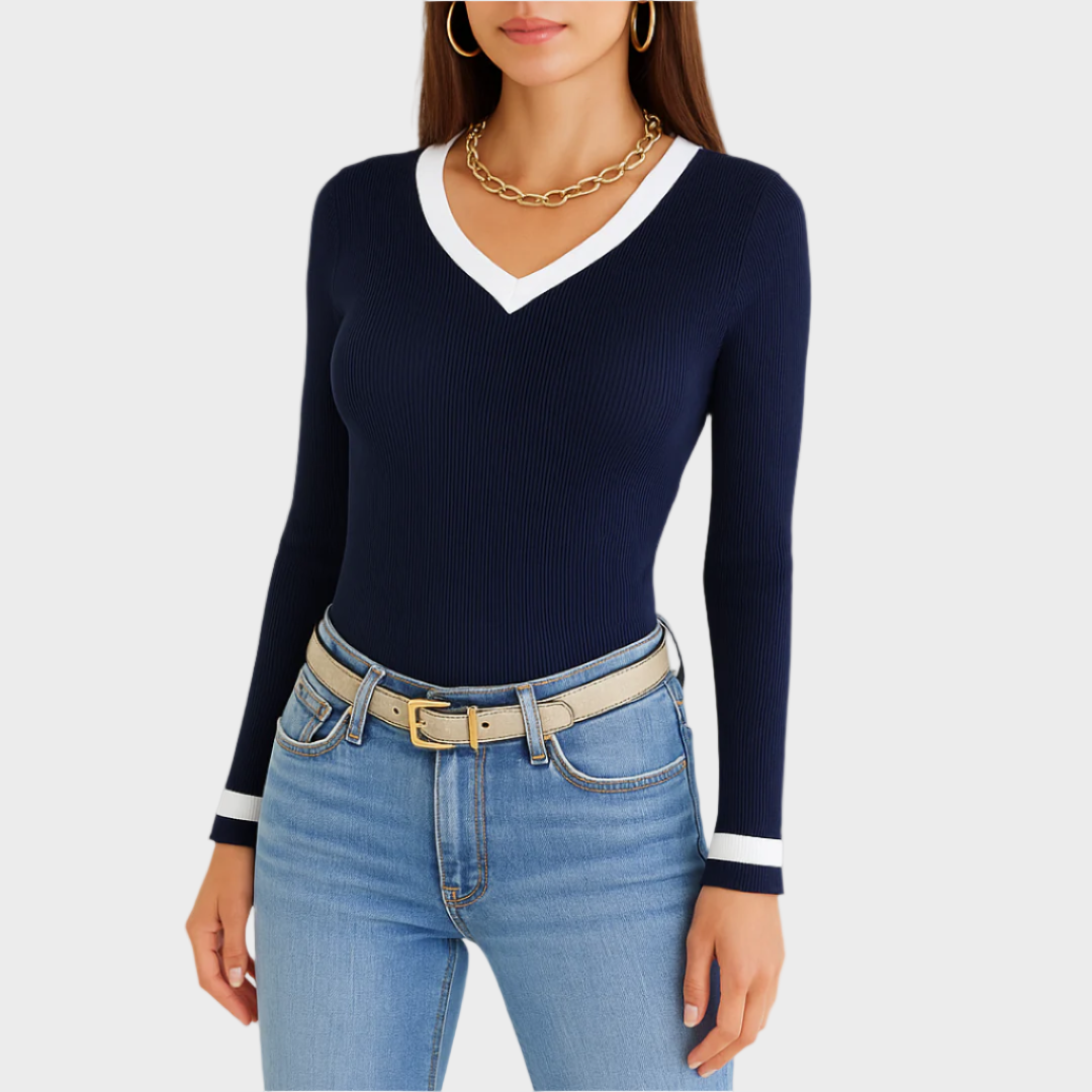 Sonja – Elegantni Rebrasti Pulover