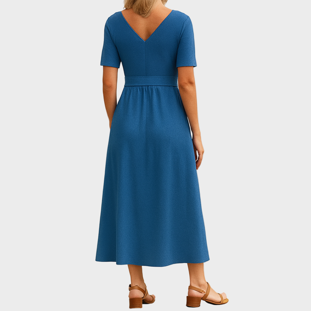 Tihana – svilena lagana haljina s kratkim rukavima