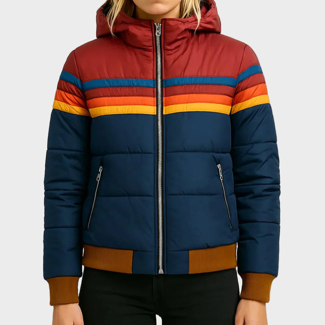 Milena – Višebojna retro štepana jakna