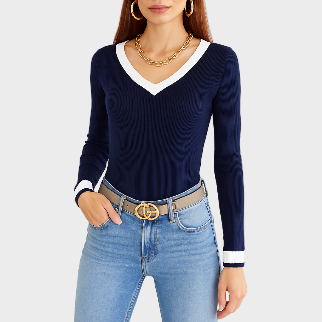 Sonja – Elegantni Rebrasti Pulover