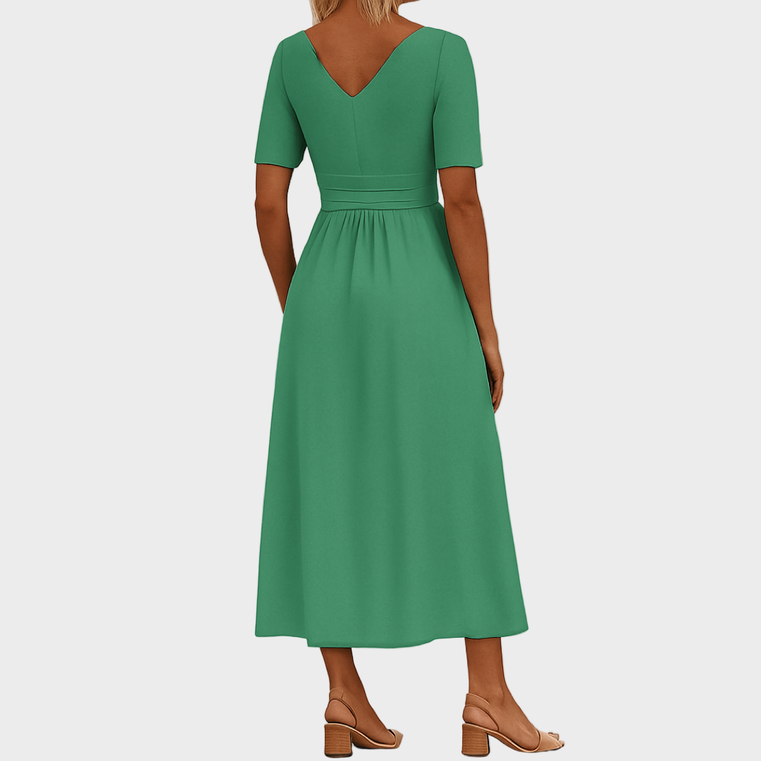 Tihana – svilena lagana haljina s kratkim rukavima