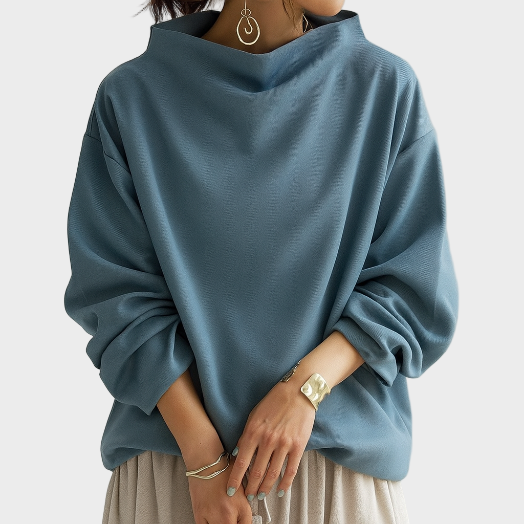 Lara – Minimalistička Bluza Visokog Ovratnika