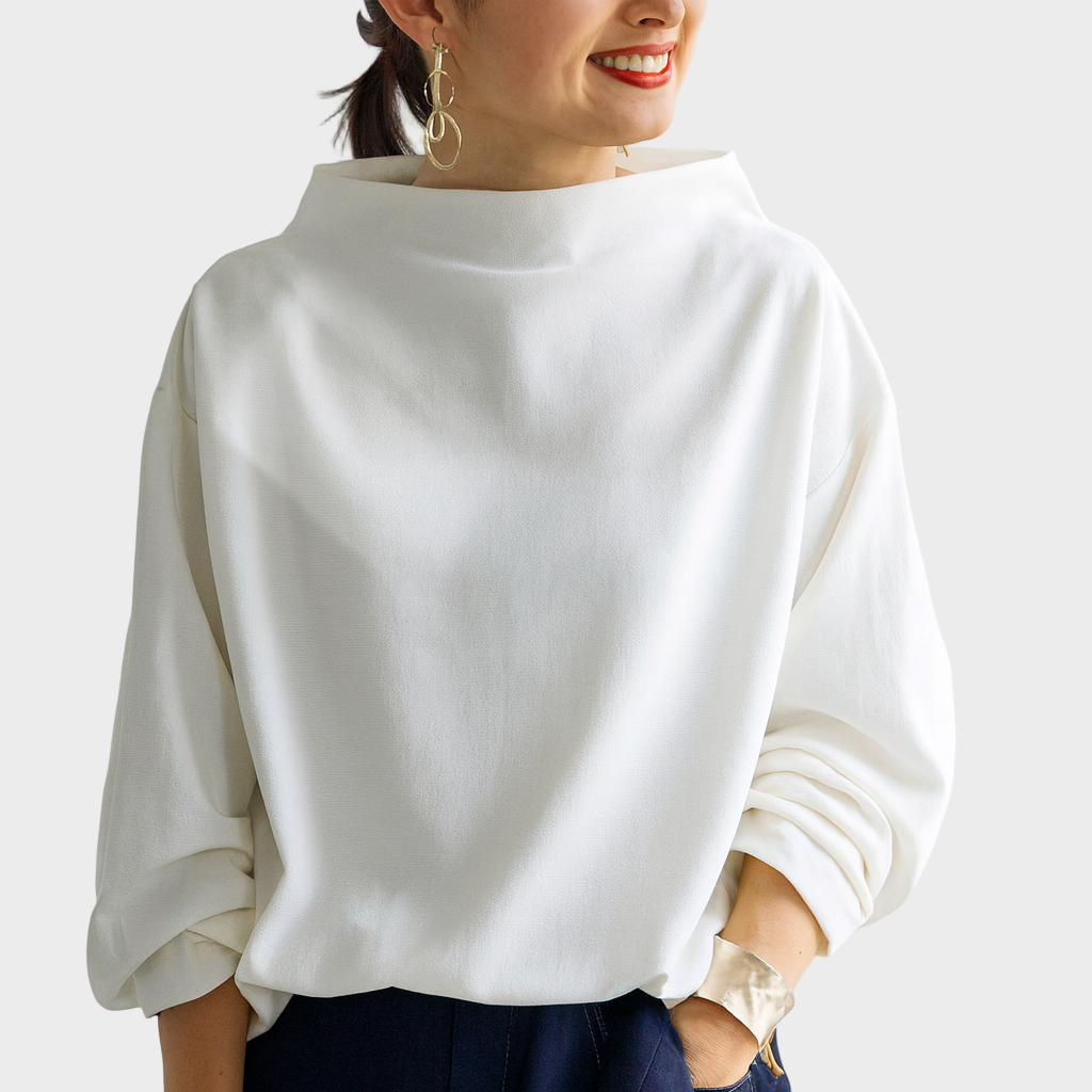 Lara – Minimalistička Bluza Visokog Ovratnika