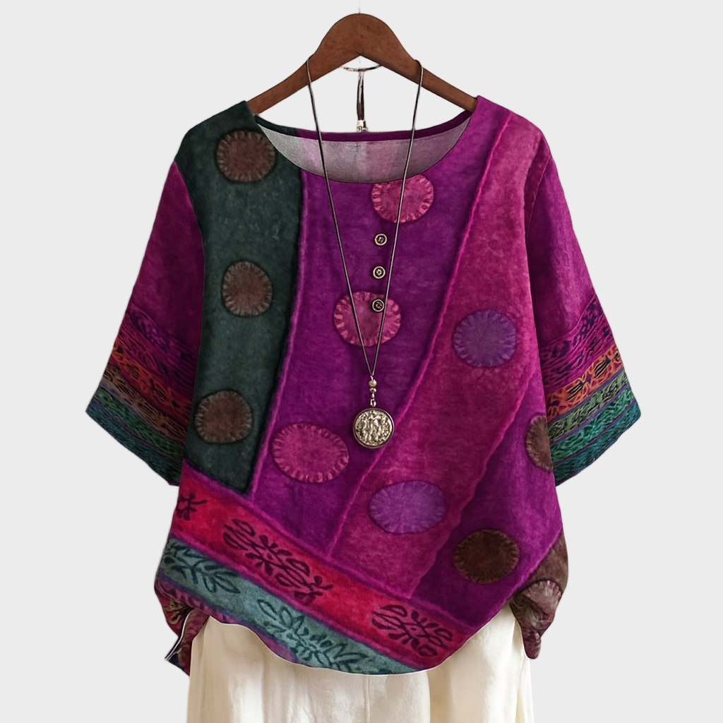 Ana – Bluza Boemska Geometrijskog Uzorka