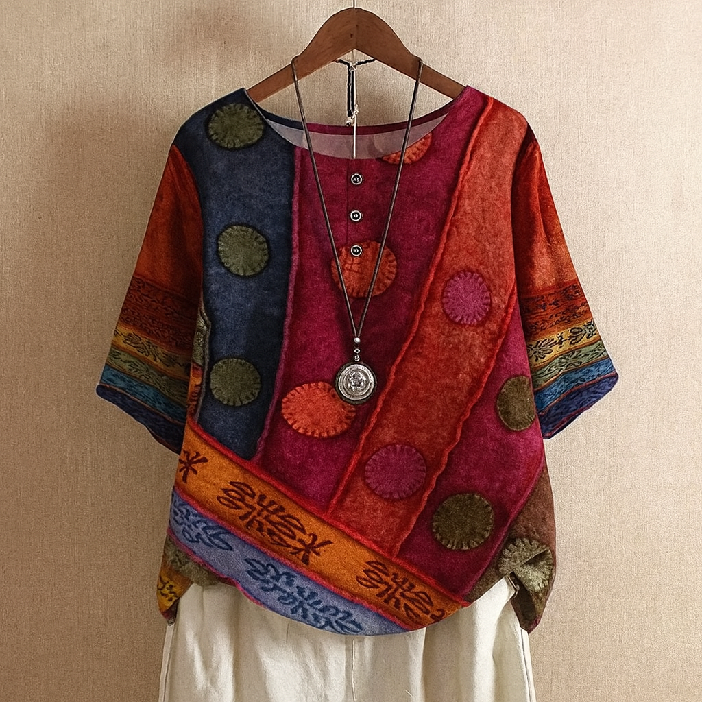 Ana – Bluza Boemska Geometrijskog Uzorka