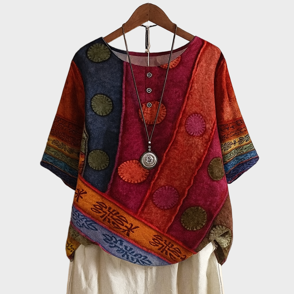 Ana – Bluza Boemska Geometrijskog Uzorka