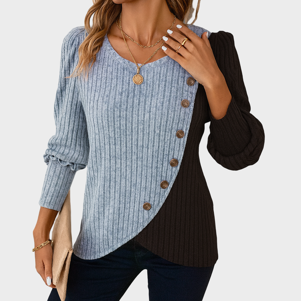 Lana – Elegantna Asimetrična Pletena Bluza