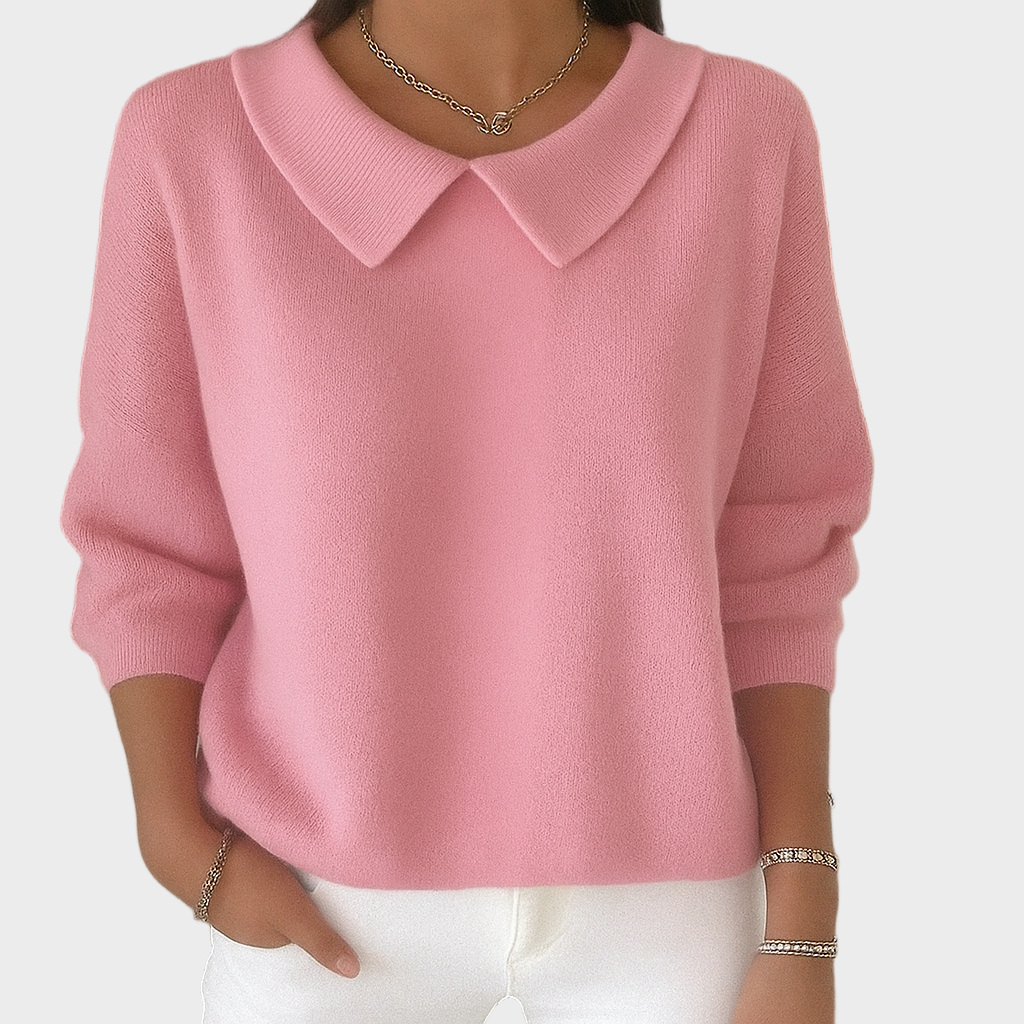 Ema – Pletena Bluza s Ovratnikom