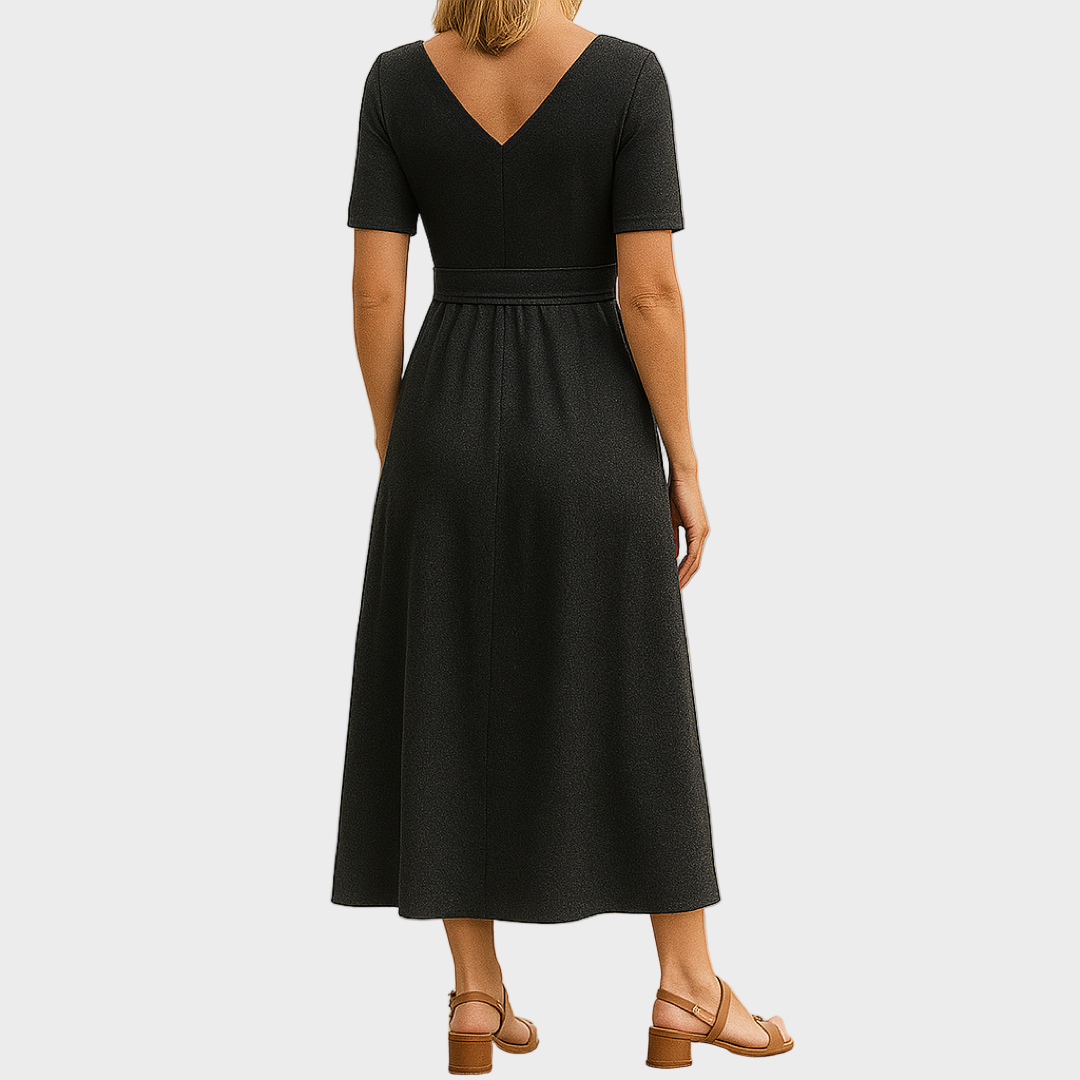 Tihana – svilena lagana haljina s kratkim rukavima