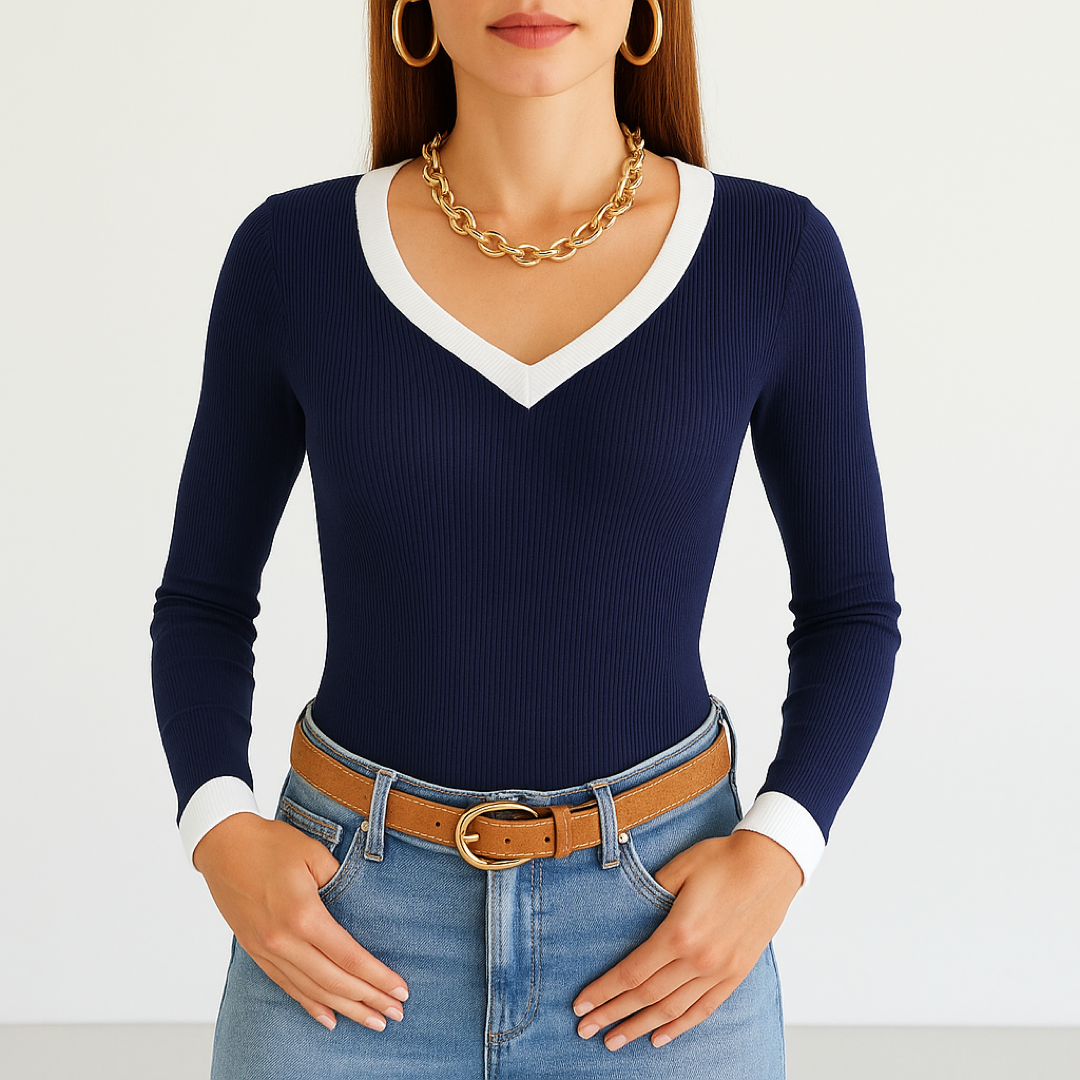 Sonja – Elegantni Rebrasti Pulover