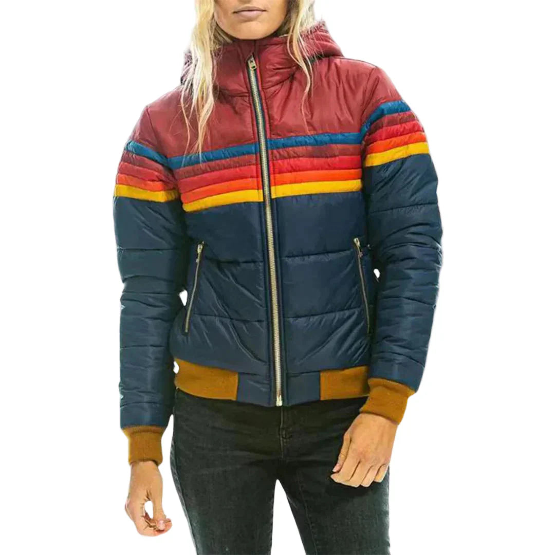 Milena – Višebojna retro štepana jakna