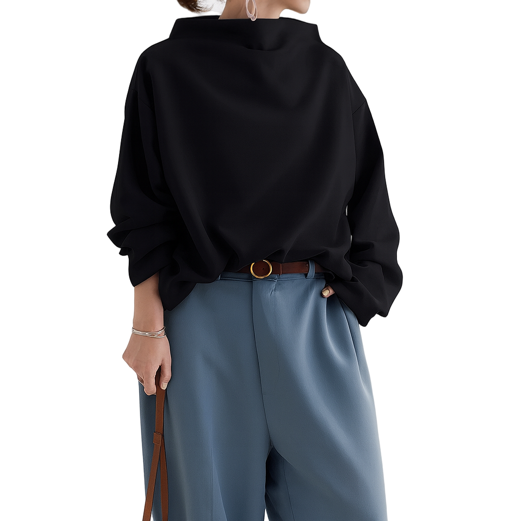 Lara – Minimalistička Bluza Visokog Ovratnika