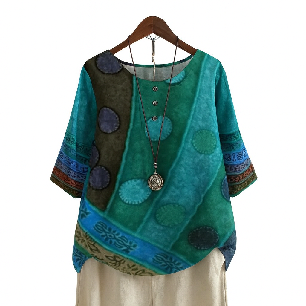 Ana – Bluza Boemska Geometrijskog Uzorka