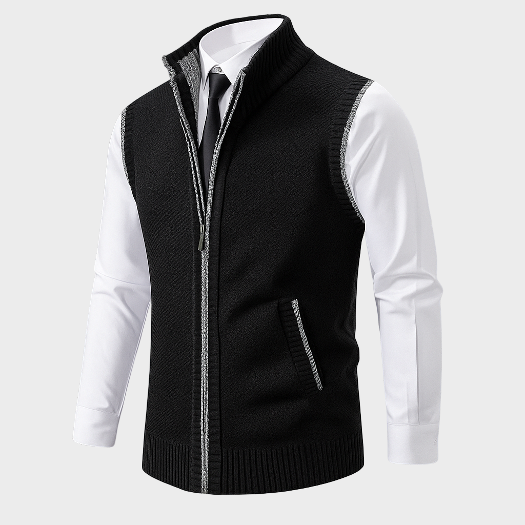 Liam – Pleteni Prsluk s Patentnim Zatvaračem