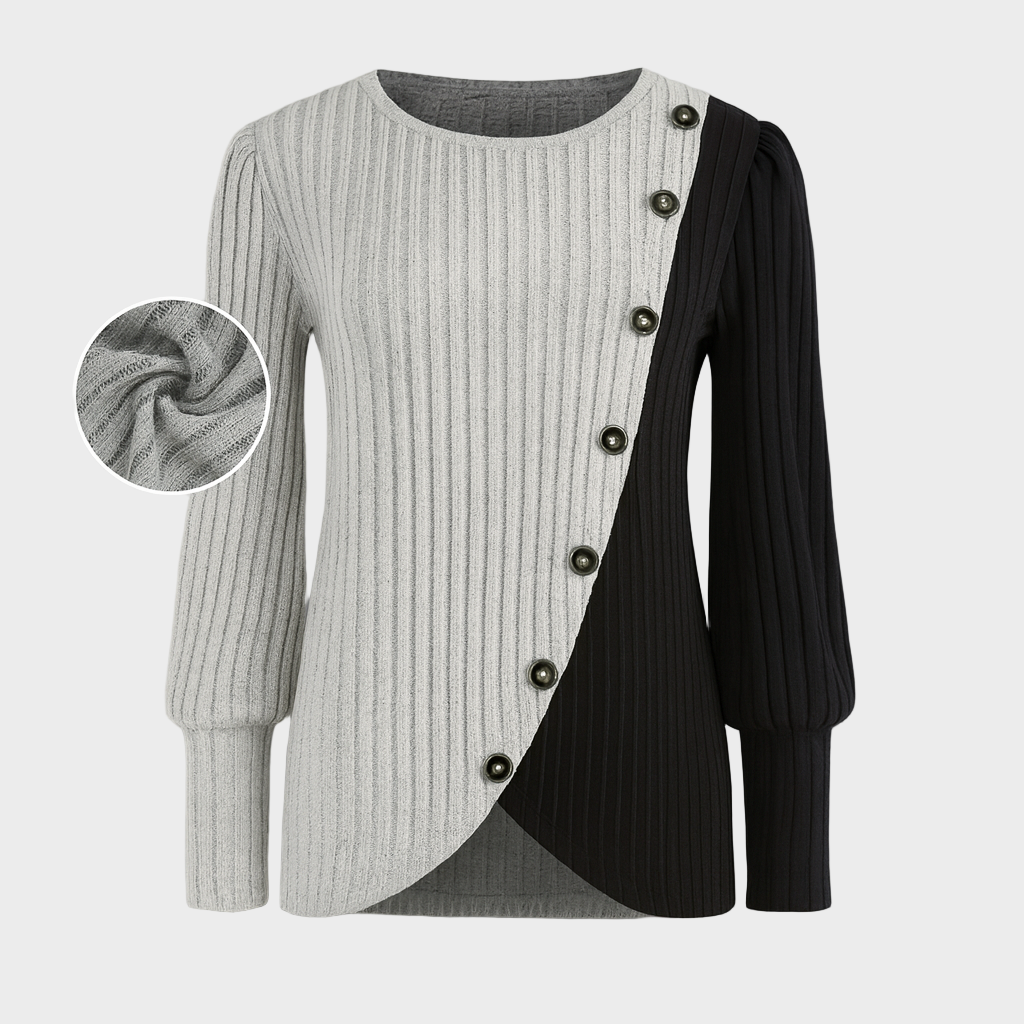 Lana – Elegantna Asimetrična Pletena Bluza