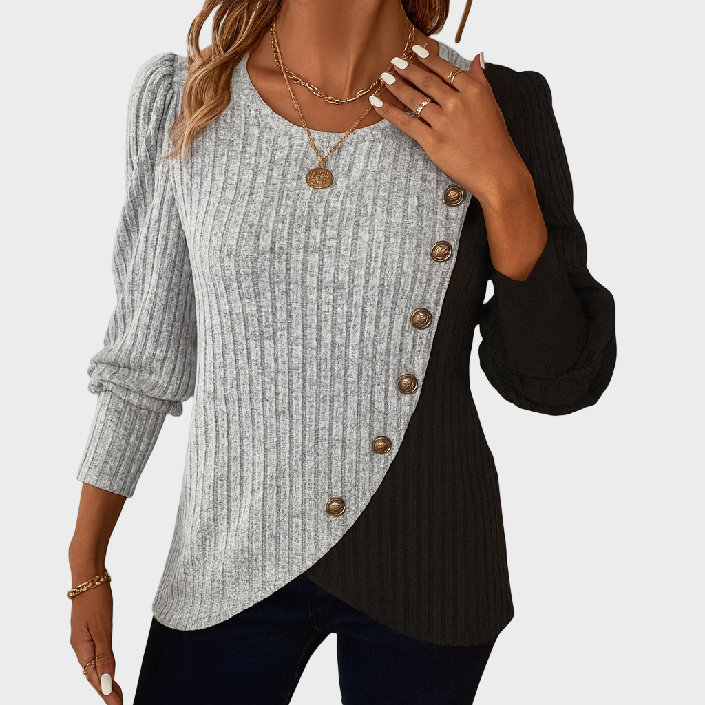 Lana – Elegantna Asimetrična Pletena Bluza