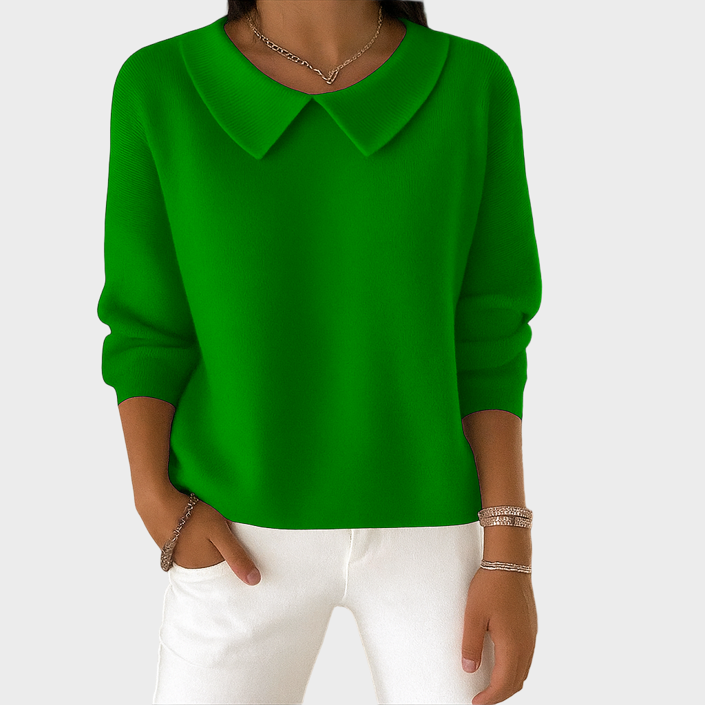 Ema – Pletena Bluza s Ovratnikom