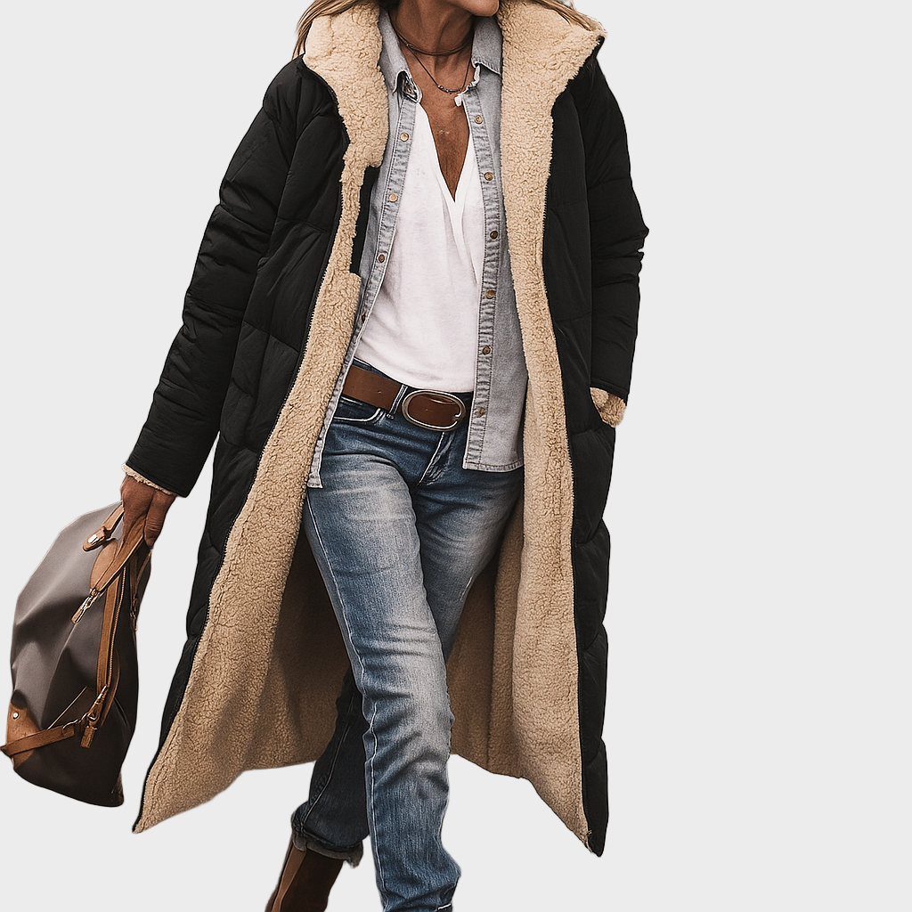 Nora – Dugi Zimski Kaput s Umjetnim Krznom