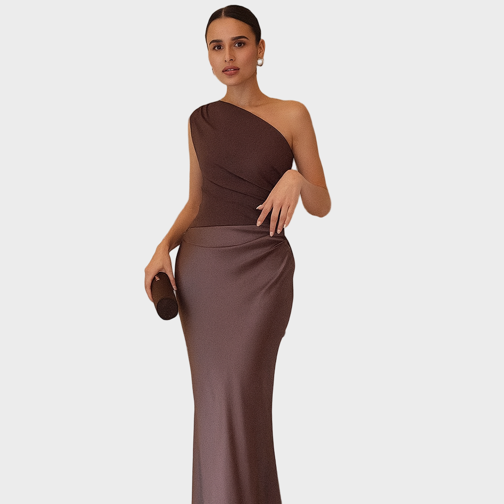 Petra - Satenska maksi haljina na jedno rame